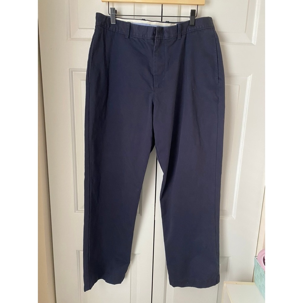 J Crew Essential Relaxed Fit Navy Blue Chino Pants Mens Size 34x31 Casual Preppy